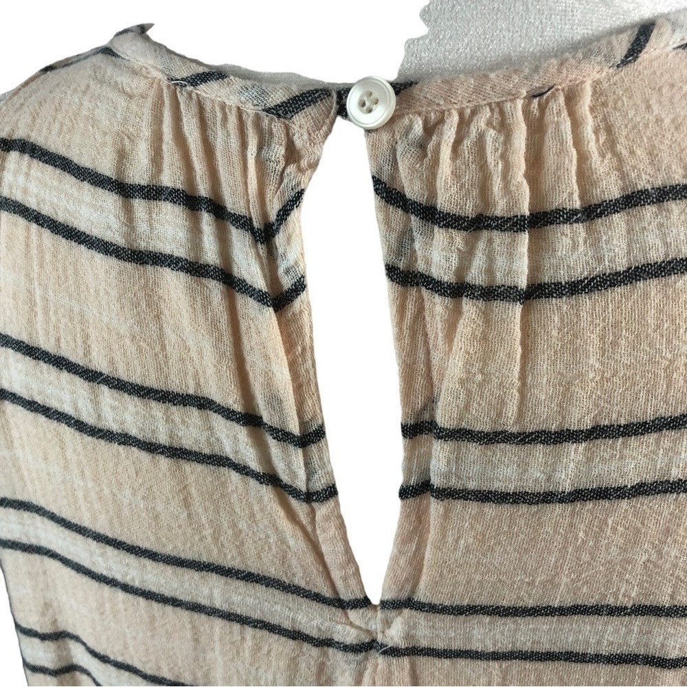 Lauren Conrad Cotton Linen Lined Sleeveless MAXI Dress Women XL  PeachBlackWhite - Picture 6 of 9